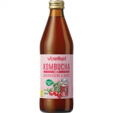 Te Kombucha Cereza Menta Vegan 330ml Voelkel