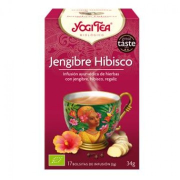 Infusion Jengibre Hibisco SinGluten Bio Vegan 17inf Yogi Tea