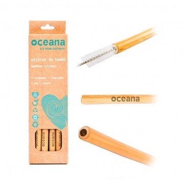 Pajitas de Bambu Eco Vegan 4pajitas+1limpiador Oceana