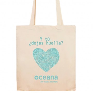 Bolsa de Algodon deja Huella 38x42 Eco Vegan 1ud Oceana