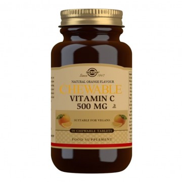 Vitamina-C Masticable sabor Naranja 500Mg SinGluten Vegan 90comp Solgar