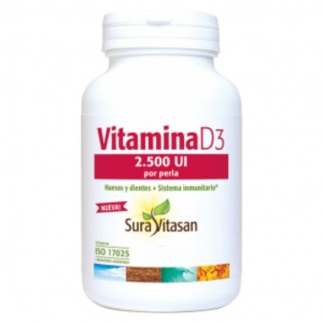 Vitamina D3 2500UI 60 perlas Sura Vitasan