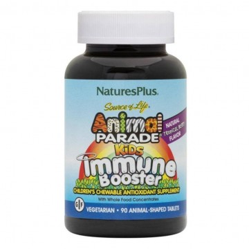 Animal Parade Kids Immune Booster defensas SinGluten 90comp Nature'S Plus