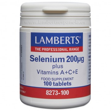 Selenio 200μg  Vitaminas-A-C-E Vegan 100comp Lamberts