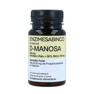 D-Manosa + Arandano Rojo 400Mg SinGluten 60caps Enzime