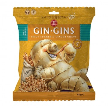 Caramelos de Curcuma y Jengibre SinGluten Vegan 60g Gin Gins