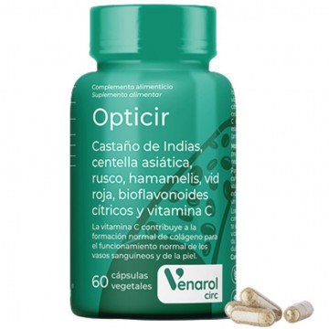 Opticir Castaño Indias, Centella, Ruscus, Vid, Hamamelis Vegan 60caps Venarol Herbora