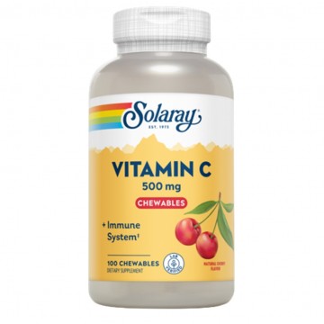 Vitamina-C Masticable sabor Cereza 500Mg 100comp Solaray