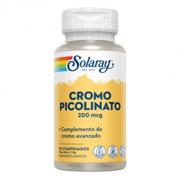 Picolinato Cromo 200Mg SinGluten 50comp Solaray