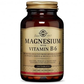 Magnesio con Vitamina B6 SinGluten 250comp Solgar