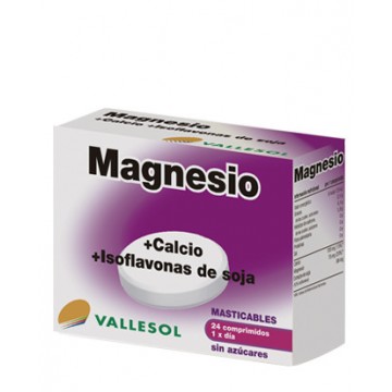 Magnesio + Calcio + Isoflavonas de Soja Masticables 24comp Vallesol