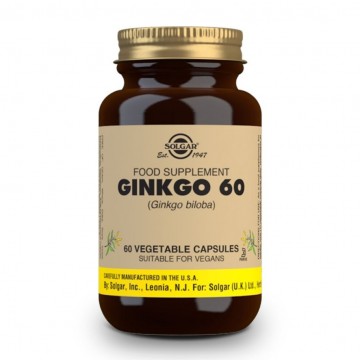 Ginkgo Biloba SinGluten Vegan 60caps Solgar