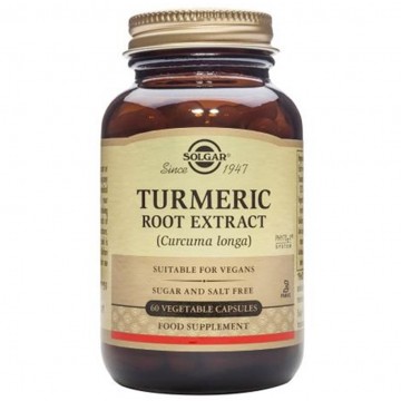 Extracto de Raiz de Curcuma Turmeric 300Mg SinGluten Vegan 60caps Solgar