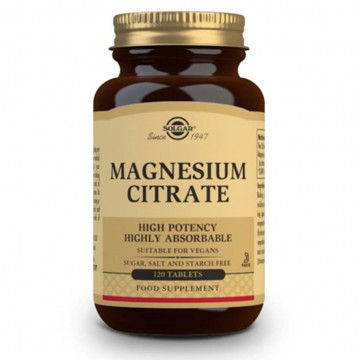 Citrato Magnesio 200Mg SinGluten Vegan 120comp Solgar