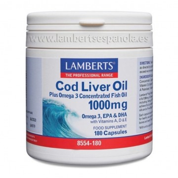 Aceite de Higado de Bacalao 1000Mg 180caps Lamberts