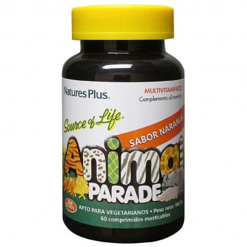 Animal Parade Multivitaminico Sabor Naranja SinGluten 60comp Nature'S Plus