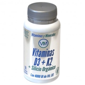 Vitaminas D3+K2+Silicio Organico 90comp Ynsadiet