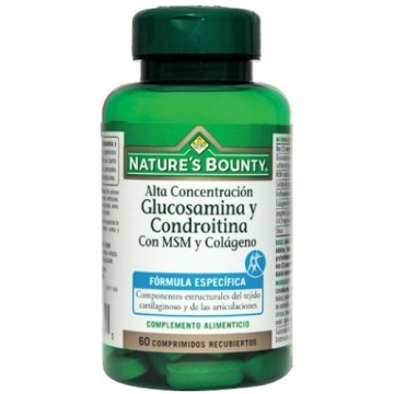 Glucosamina y Condroitina con MSM y Colageno SinGluten 60comp Nature´S Bounty