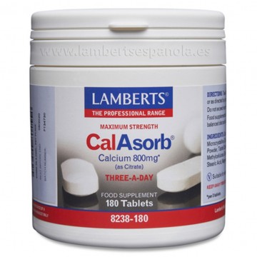 CalAsorb Calcium 800Mg Plus Vitamina D3 180comp Lamberts