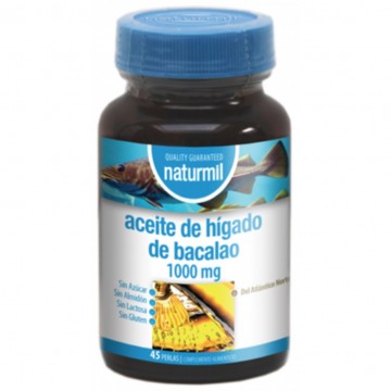 Aceite Higado Bacalao 1000mg SinGluten 45 perlas Naturmil